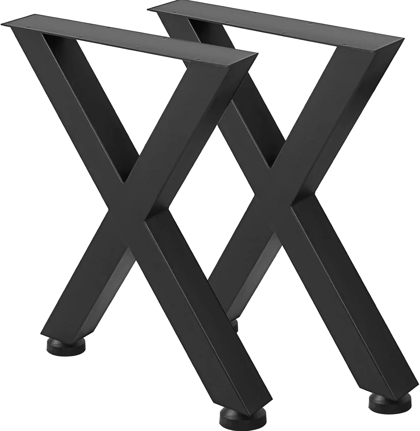 

Set of 2 Steel Table Legs, 28''Height 24''Wide Dining Table Legs, Heavy Duty 3.1" Square Box Section X Frame Table Legs
