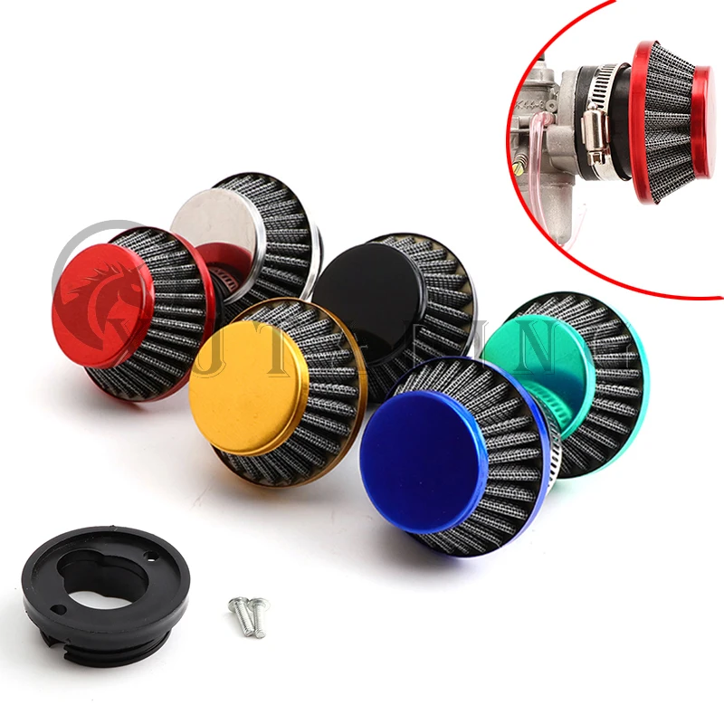 Pocket Bike Air Filter with Connector for 47cc 49cc 2stroke engine carb carburetor Mini Quad ATV Dirt Bike MiniMoto Go Kart Quad