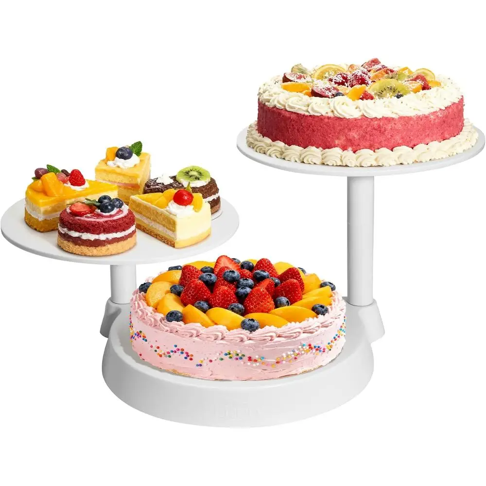3-Tier Plastic Cupcake Stand, 11 Serving Tray, 38-Capacity Tower for Parties, Weddings, Birthdays, Baby Showers, White
