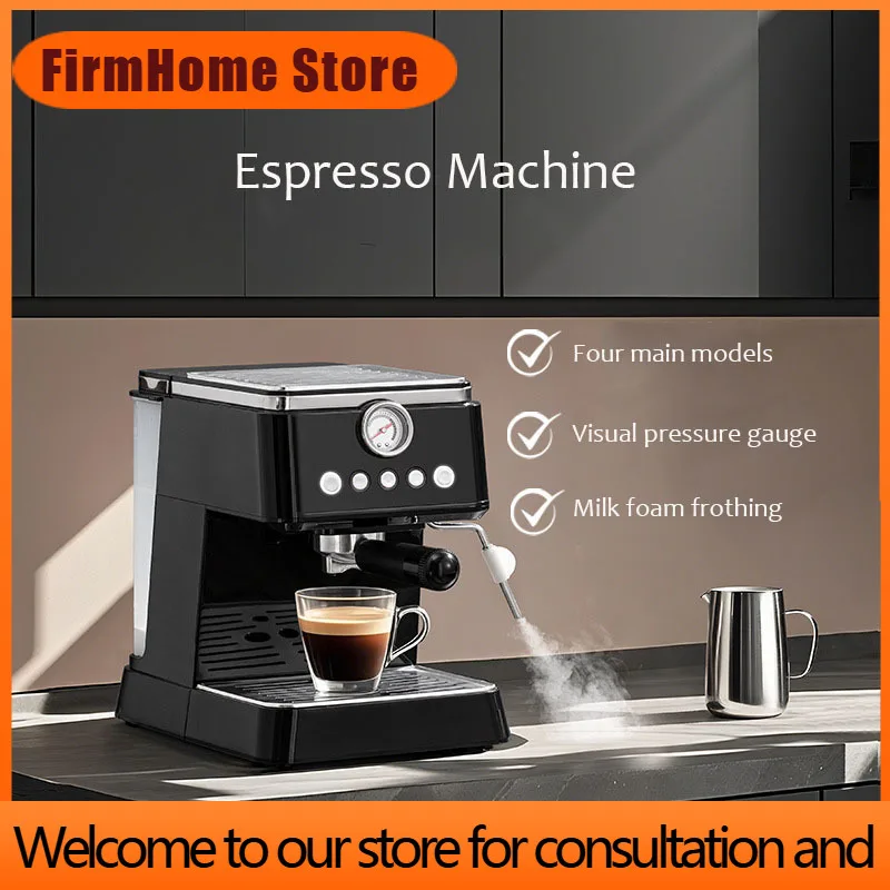 FirmHome StoreSemi-automatic Coffee Maker Home Italian-style Coffee Machine Espresso Machine Milk Foam Frothing Latte Art Coffee