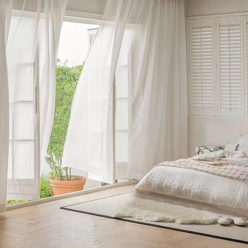 الحديثة الحد الأدنى الأبيض الماس شير الستار المضادة للخدش نافذة شاشة قضيب الجيب وخطاف لغرفة المعيشة غرفة نوم ديكور المنزل