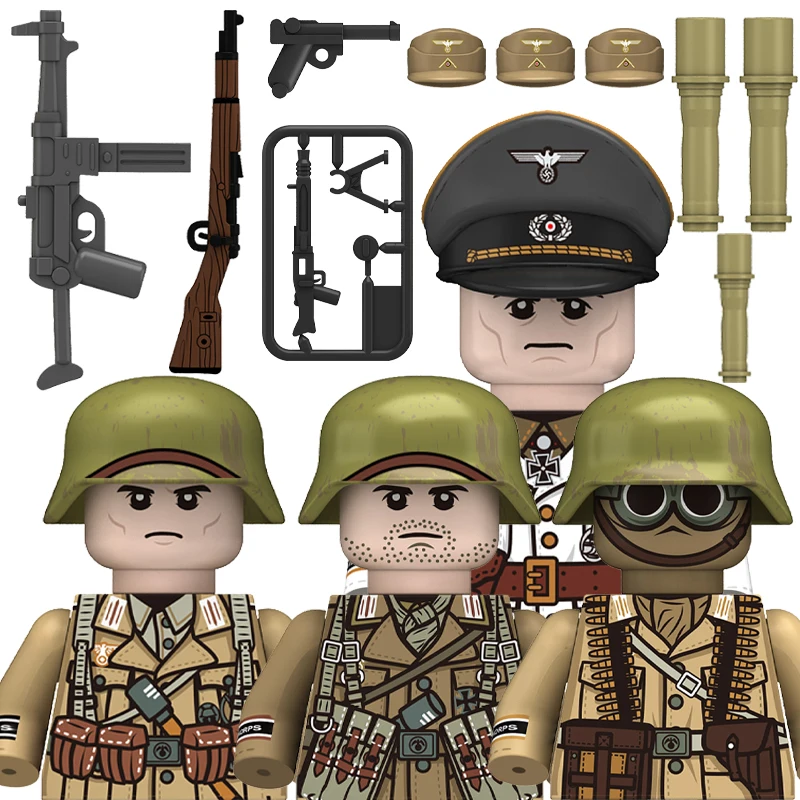 New Ww2 Wars Military Army North Africa Soldier Minifigure 98K Armas Models Kids Toys Building Blocks Gift Boys Girls Juguetes