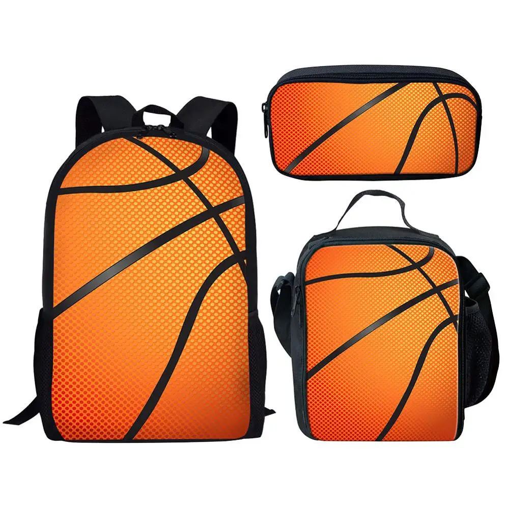 2025 Basketball 3D Print Kid School Bag Set 3pcs Kids Backpack Boys Schoolbag Bookbag Child Campus Backpacks cartable enfant