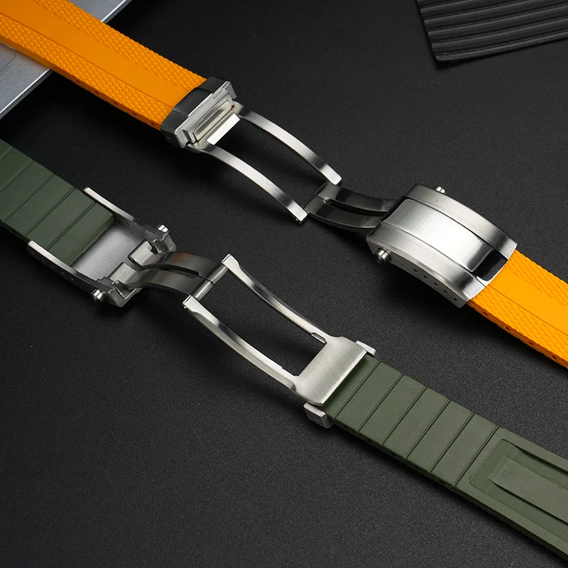 Breitling 시계 밴드 용 금속 Stainess 접이식 버클 무광택 광택 조정 걸쇠 시계 고무 가죽 나일론 스트랩 액세서리 18/20