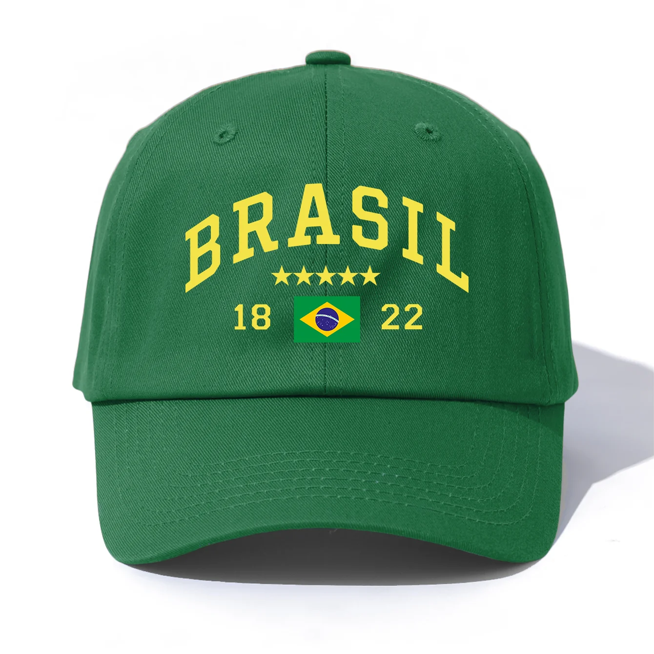 1pc BRASIL Print Baseball Cap for Adults,Minimalist Retro Style Casual Soft Adjustable Dad Hat,Perfect As Gift