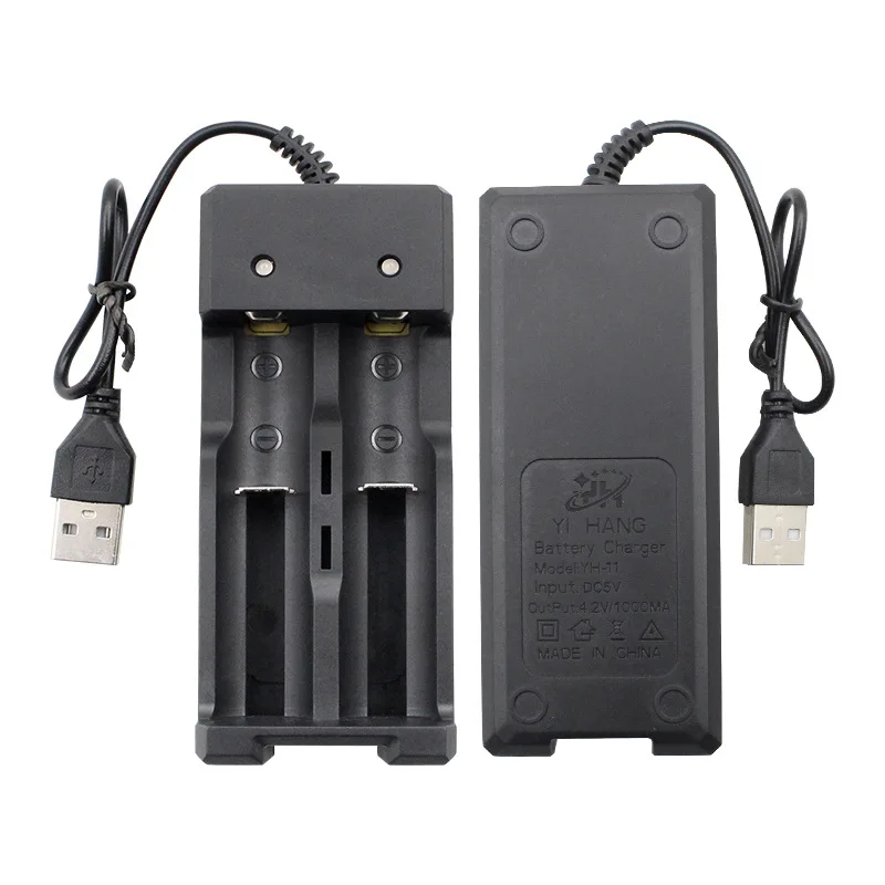 New Lithium Battery Charger USB 2 Slot Universal Smart Quick Charging Rechargeable For 14500 16340 26650 18500 18350 10440 16650