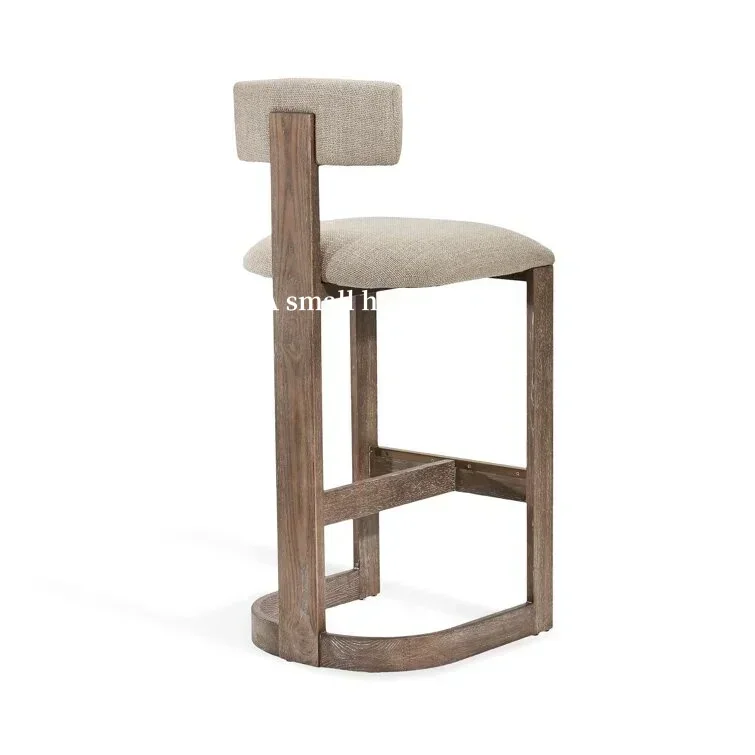 AAModern Solid Wood High Bar Chair Living Room Island Chair Model Room Bar Stool Household High Chair