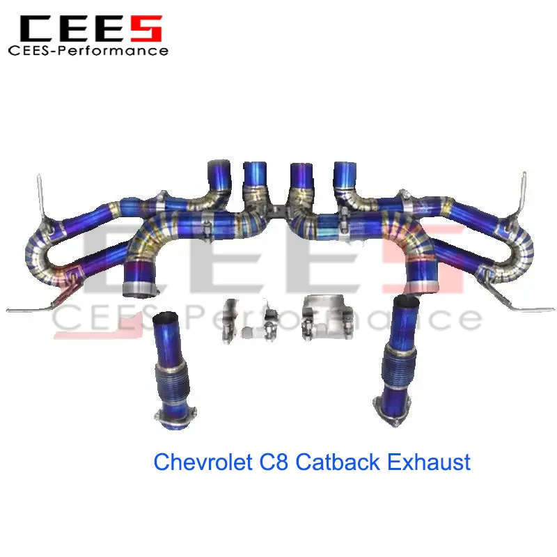 

CEES Catback Exhaust System Exhaust Pipe Muffler Catless Downpipe for Chevrolet CORVETTE C8 (2019-2023)