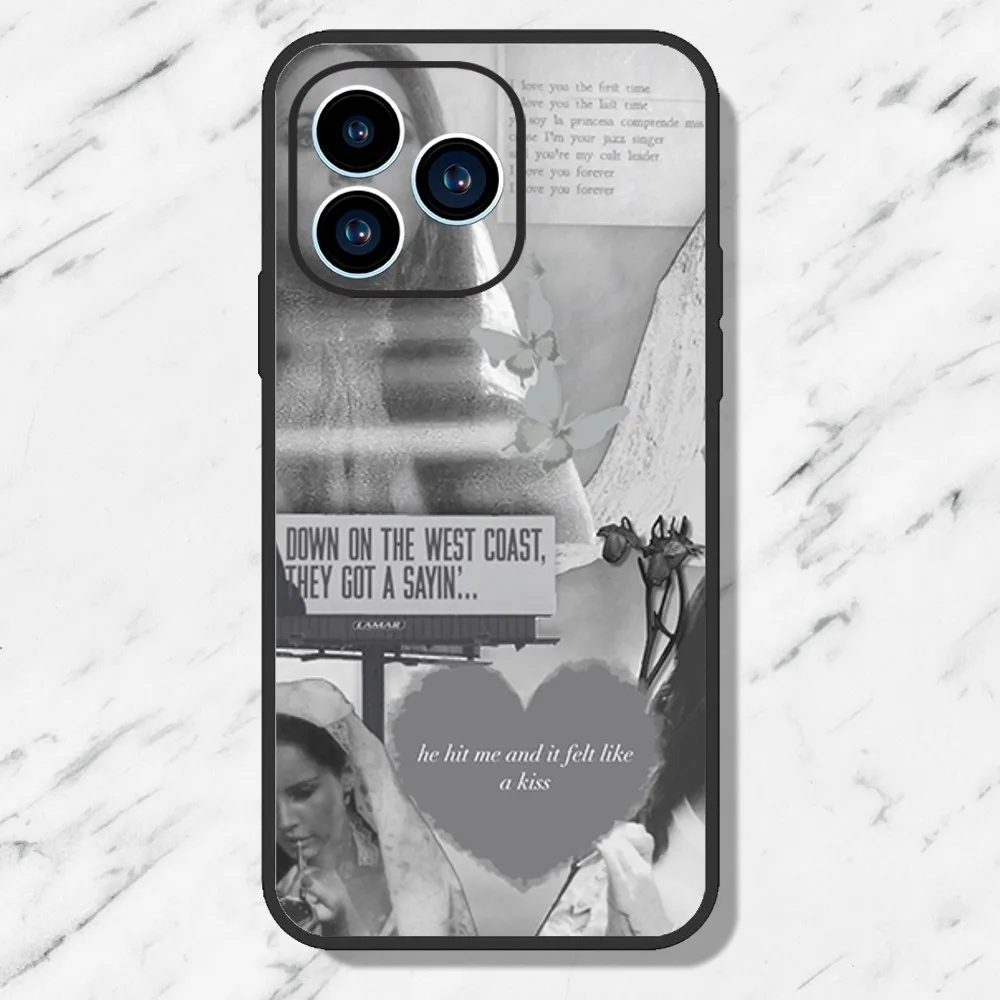 L-Lana D-Del Rey Singer Phone Case For iPhone 11 12 13 14 15 Mini Pro Max Plus 8 xr xs Black Shell