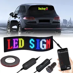 Advertising RGB LED Panel Car Rear Window Sign Flexible Display Screen Bluetooth Phone APP Control Custom Text for Car