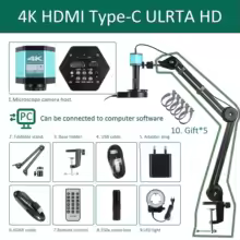 HD 4K Electron Microscope For Soldering 48MP HDMI USB Digital Camera Sony Sensor 150X Lens Reinforced Bracket Reduces Vibration