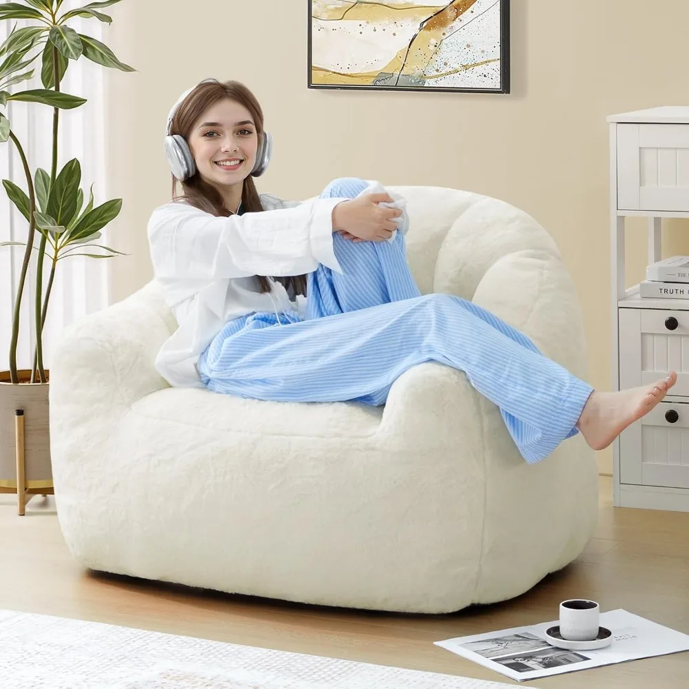 كرسي بين باج من إسفنج الذاكرة على شكل صدفة - أريكة مريحة ممتازة مع غطاء قماشي متين وخيار جلوس مريح #5