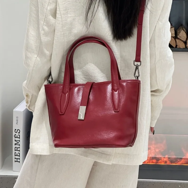 

Кожаные сумки через плечо из воловьей кожи с верхним слоем для женщин, сумки на плечо, кошелек и сумки большой вместимости, дизайнерская сумка Сумка Женская