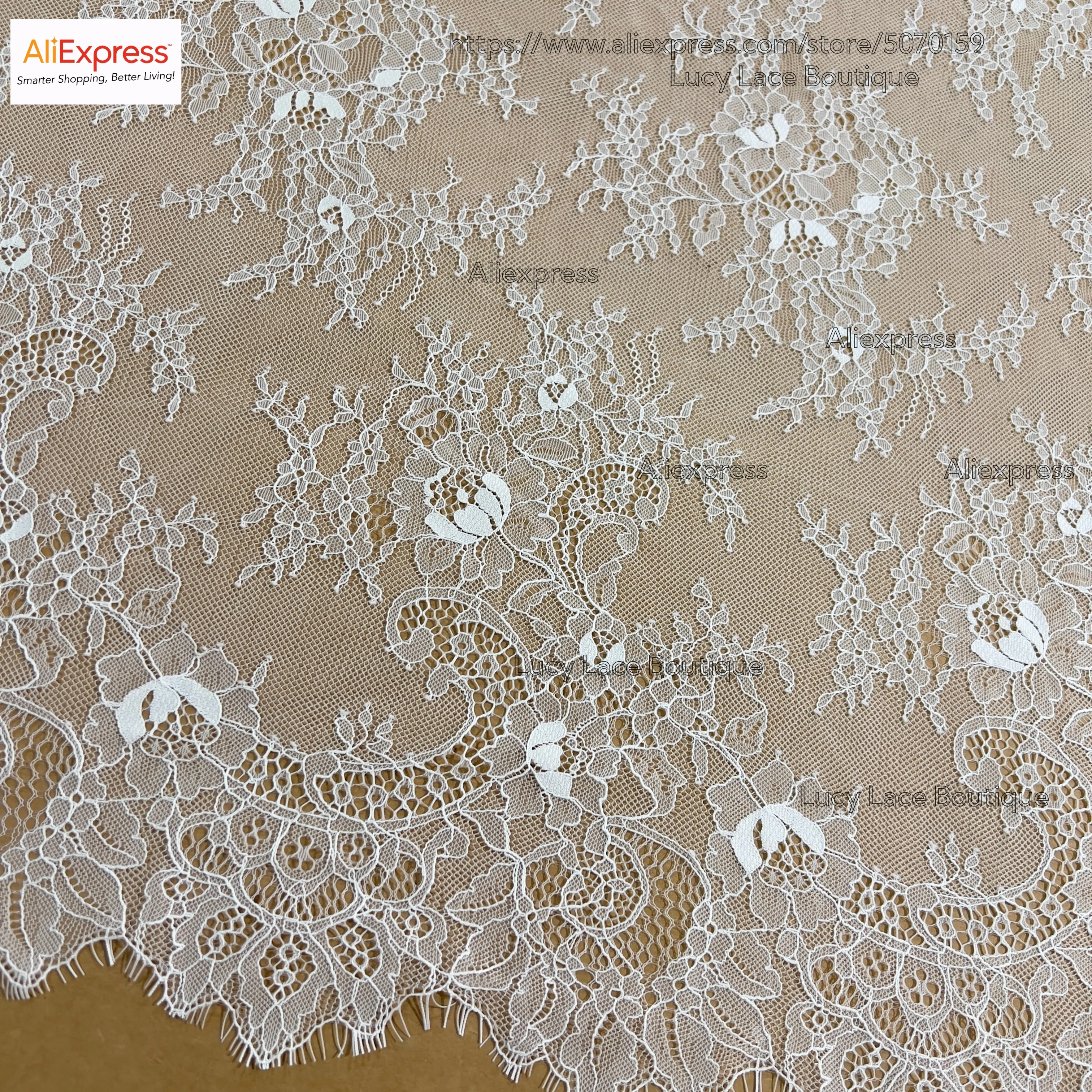 21 Colors Elegant Sexy women Long Dress Lace Fabric Eyelash Chantilly Lace Dyed 1piece/3 meters Classic Design Home DIY Lace