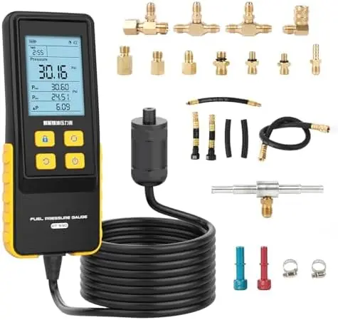 

Digital Fuel Pressure Tester 0-426.6 PSI for Car, Motorcycle, Truck - PT630 Gauge Kit
