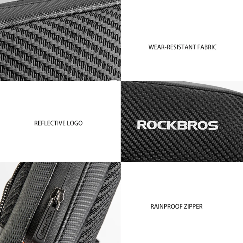 ROCKBROS Bike Bag Waterproof Reflective Front Top Frame Tube Bag Ultralight Bicycle Bag Cycling Bag Touring Riding Gear