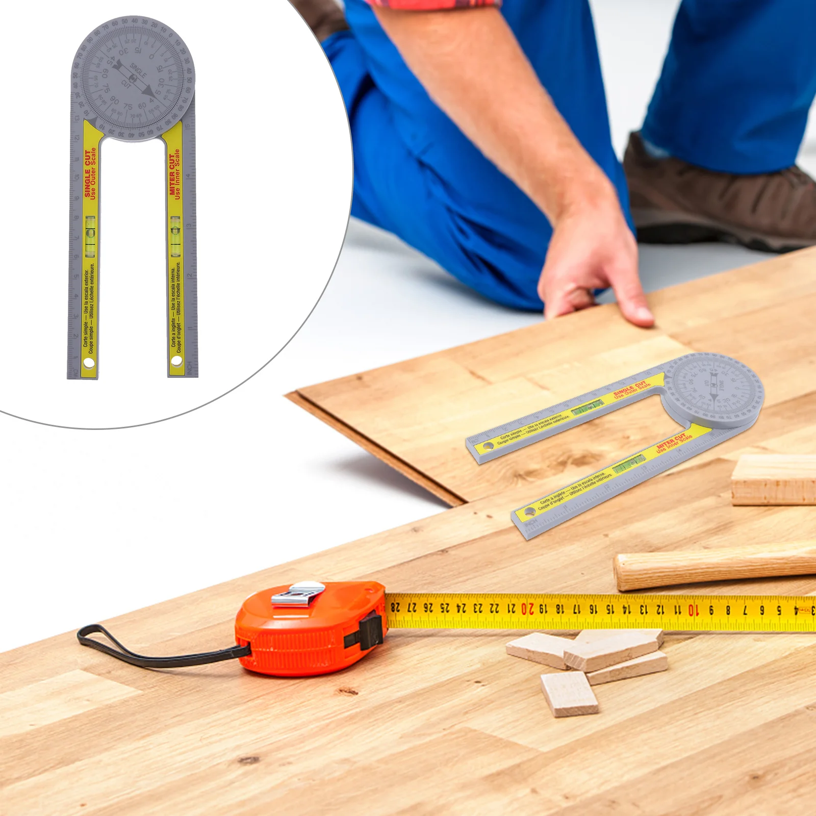 

Plastic Miter Protractor Angle Ruler for Carpentry Woodworking Durable Scratch Resistant Easy Reading Scale Plastic Protractor