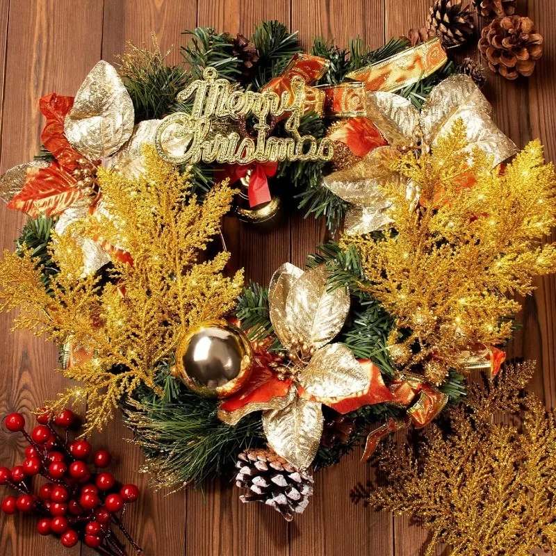 5 قطعة عيد الميلاد الاصطناعي الصنوبر إبرة غرفة المنزل الديكور شجرة عيد الميلاد ليف قلادة في الهواء الطلق حديقة عيد الميلاد السنة الجديدة ديكور