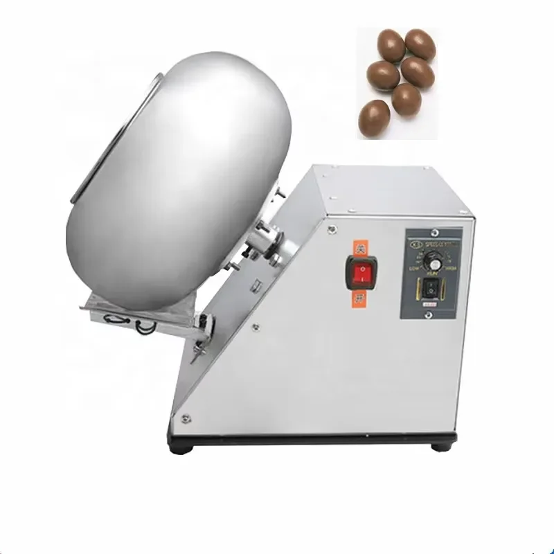 Automatic Chocolate Coating Machine 2-3kg/h Sugar Polishing Equipment for Candy Peanut Almond Nut Rounding Processing Device