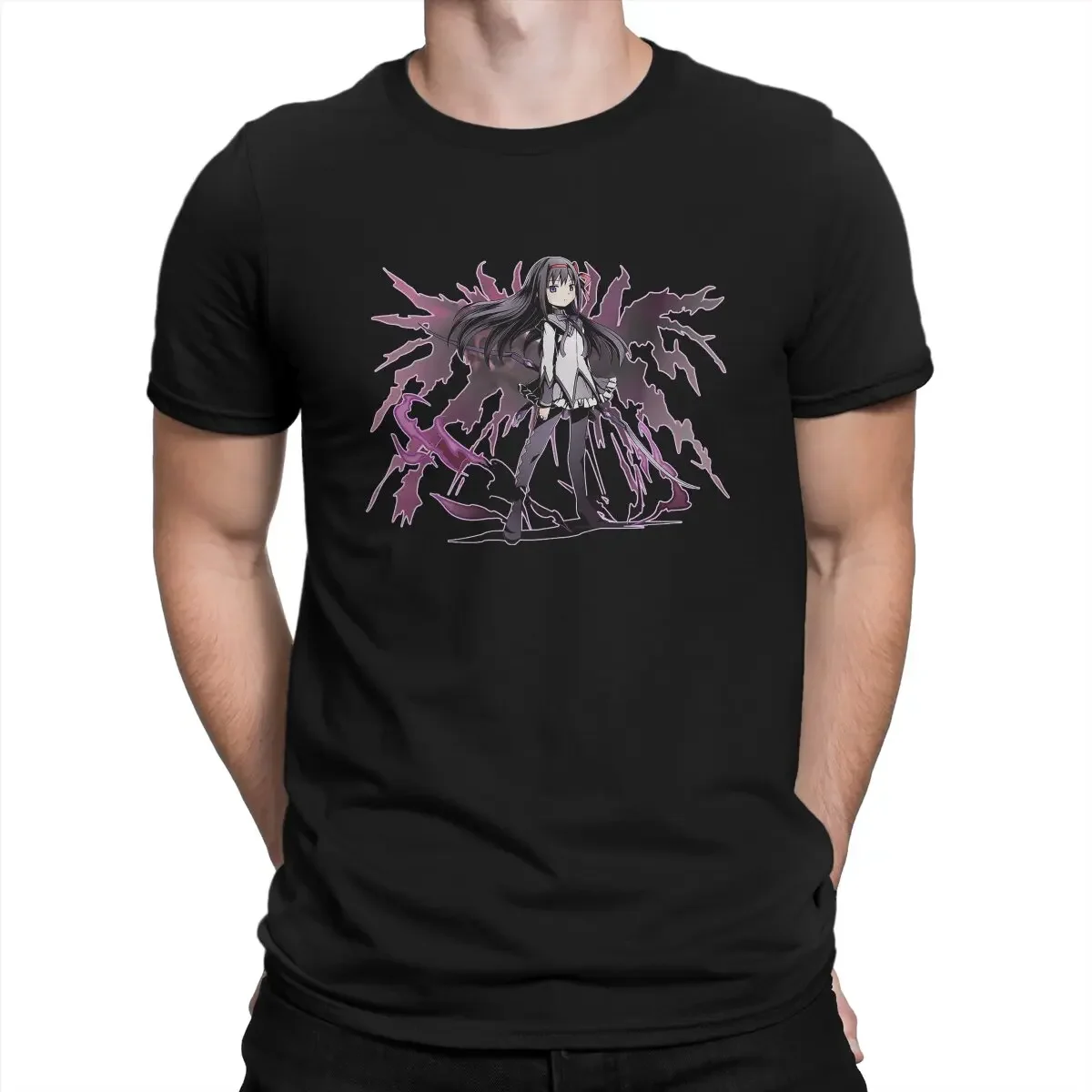 Homura Essential Oversized Graphic T Shirt Puella Magi Madoka Magica Anime Crewnecks Classic Short Sleeve Tops for Men Women Tee