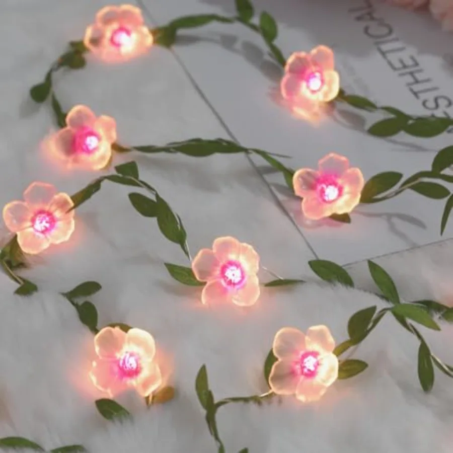 Blossom Vine Fairy String Lights with Remote