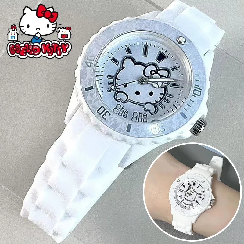 Sanrio Hello Kitty Quartz Wristwatches Cartoon Anime Watches Children Students Digital Clock Girl Kawaii Wristwatch Party Gift