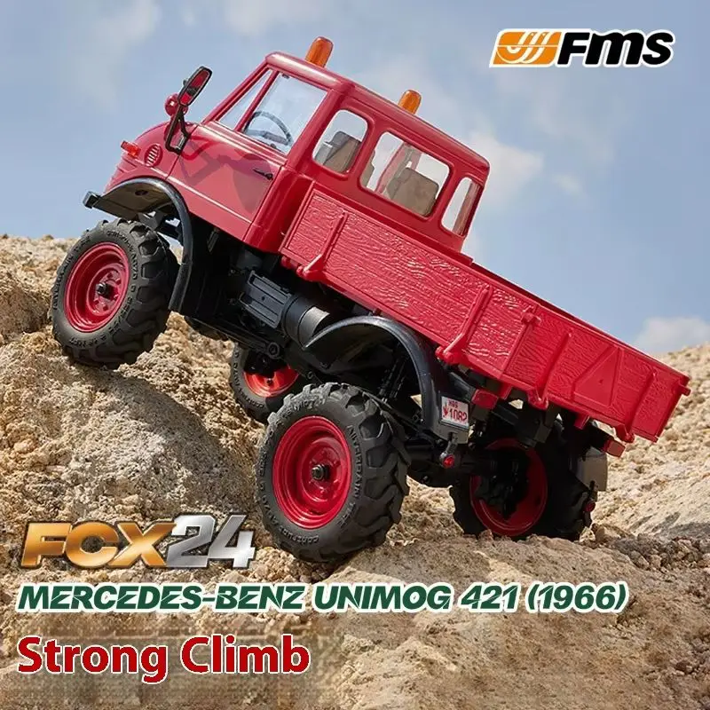 รถจำลอง Fms 1/24 Unimog Fcx ซีรีส์ ขับเคลื่อนสี่ล้อ ปรับความเร็วได้ ควบคุมด้วยรีโมทคอนโทรล ไฟฟ้า สำหรับการขับขี่แบบออฟโรด ปีนป่าย