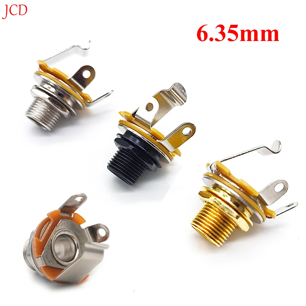 5PCS E-Gitarre Eingang Jack Für E-gitarre & Bass Gitarre 1/4 "" (6,35mm) Mono Jack Buchse Chrom Mutter & Unterlegscheibe – Detail 1