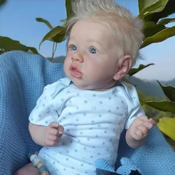 20 Inch Reborn Baby Doll With Platinum Hair Painted By Artists 3D Skin Handmade Rooted Hair Saskia Newborn Doll