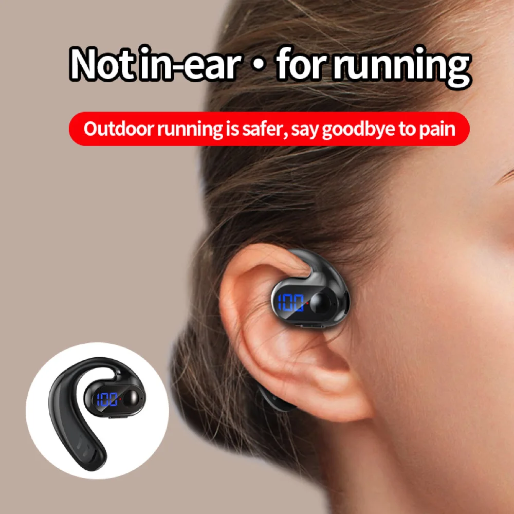 Indolore Indossare Dente Blu Auricolare Orecchio Singolo EAR Gancio per l'orecchio Cuffia senza fili Cuffie stereo con cancellazione del rumore Auricolari vivavoce