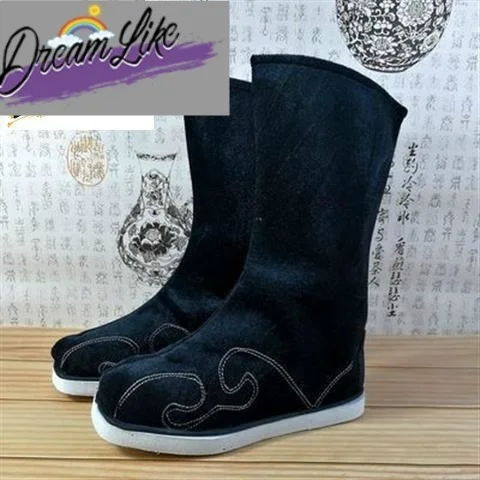 

Традиционные китайские сапоги для выступлений, противоскользящие, мужские, для оперы, в стиле древних военных, тканевые, аксессуары для костюмов