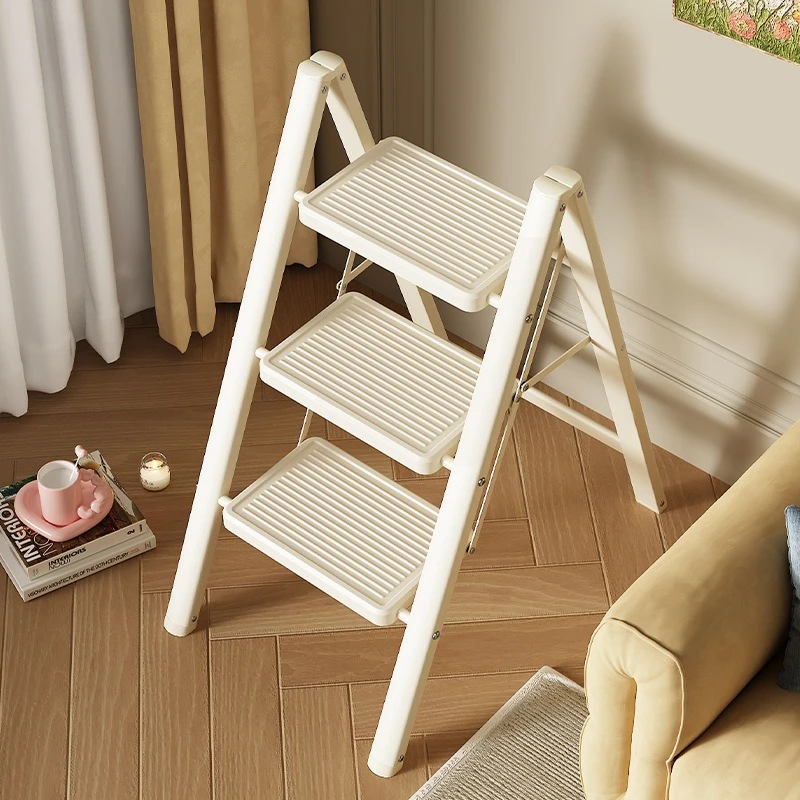 eb-folding herringbone ladder Three-tier multi-functional Household thickened foot stand white indoor escaleras home furniture-