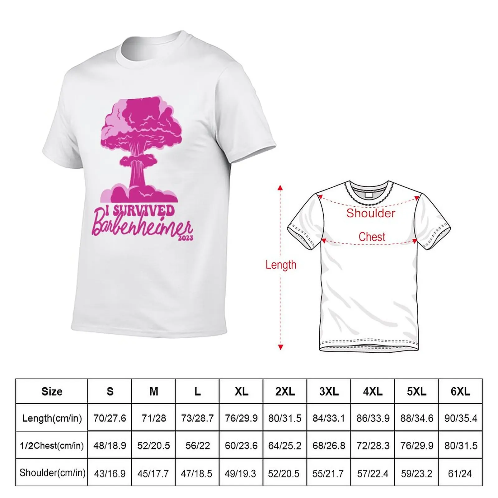 New I Survived Barbenheimer T-Shirt vintage clothes quick-drying t-shirt t shirts for men cotton