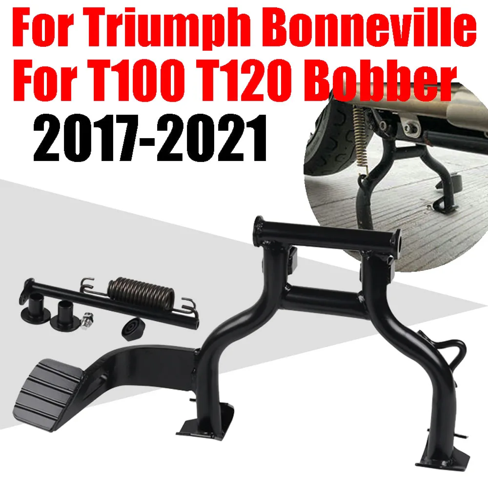 

For Triumph BONNEVILLE T100 T120 T 100 Bobber Accessories Middle Kickstand Bracket Central Center Stand Parking Holder Support