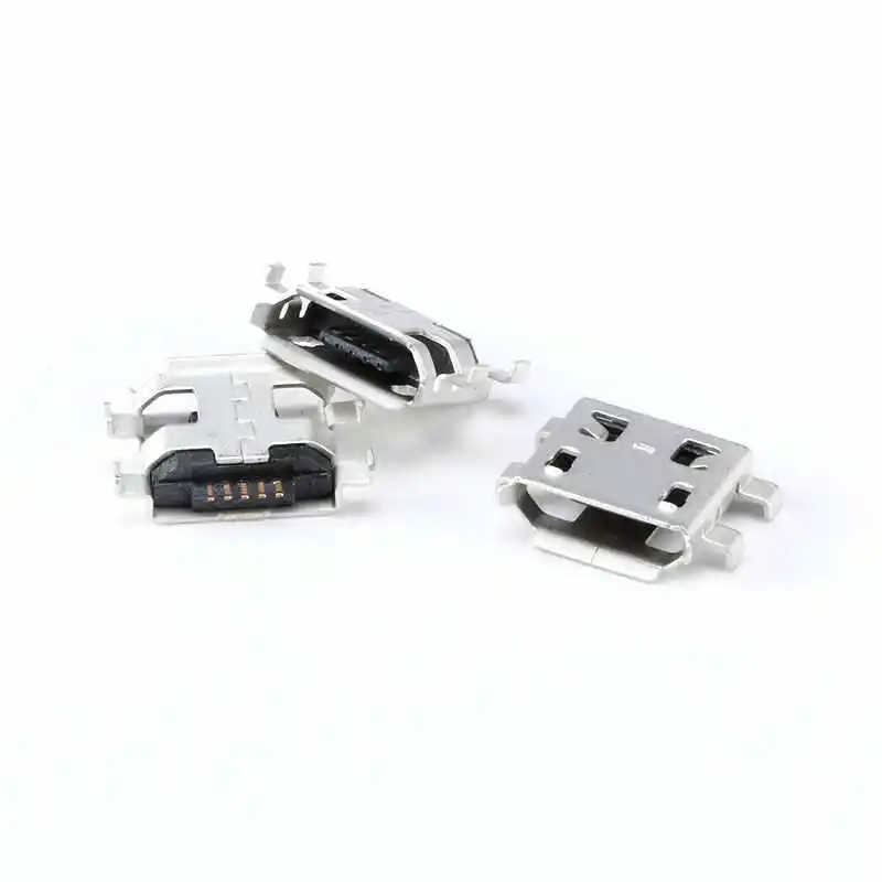 All-copper Micro 5P flush mount 0.8 with rolled edges, four-pin plug, Micro 5P 5-pin 4-pin USB female socket tape packaging