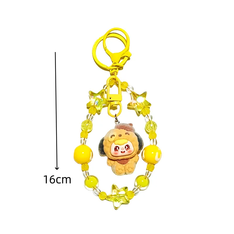 1 قطعة سلسلة مفاتيح لطيفة ثلاثية الأبعاد على شكل حبوب لطيفة حقيبة طالب حبة حلي معلقة