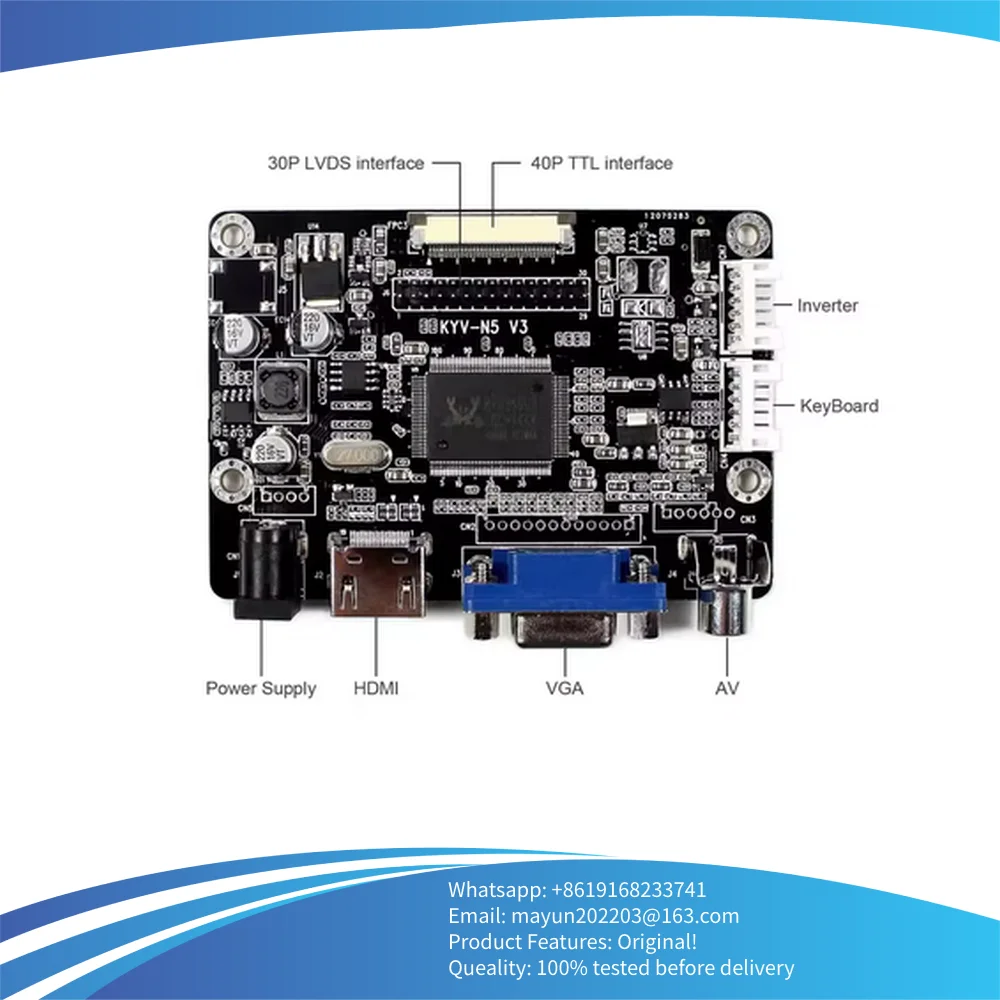10.4 inch 1024X768 HT10X21-311 IPS LCD Display with DVI+VGA +AV LCD Controller Board