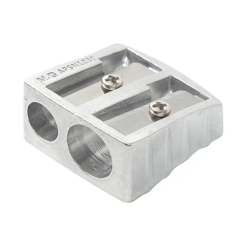 M&G Double Hole Metal Pencil Roller Coarse and Fine Pencil Knife Pencil Sharpener Rust Resistant and Durable