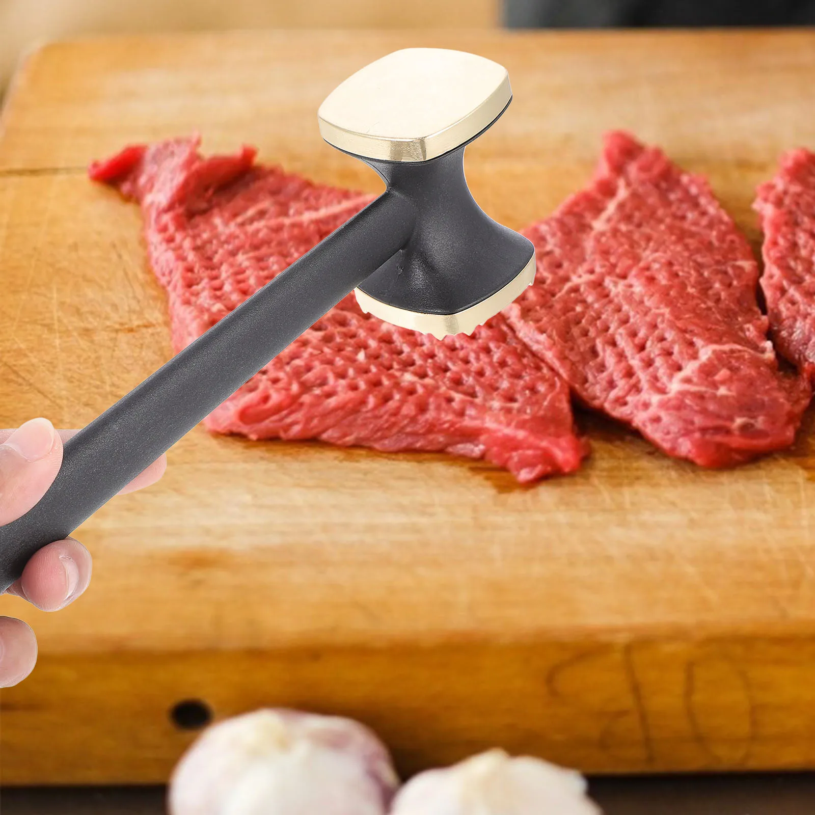 

1Pcs Thickened Meat Hammer Aluminium Alloy Dual Sided Kitchen Tool Tenderizer Steak Beef Pounder Mallet Meat Tenderizer