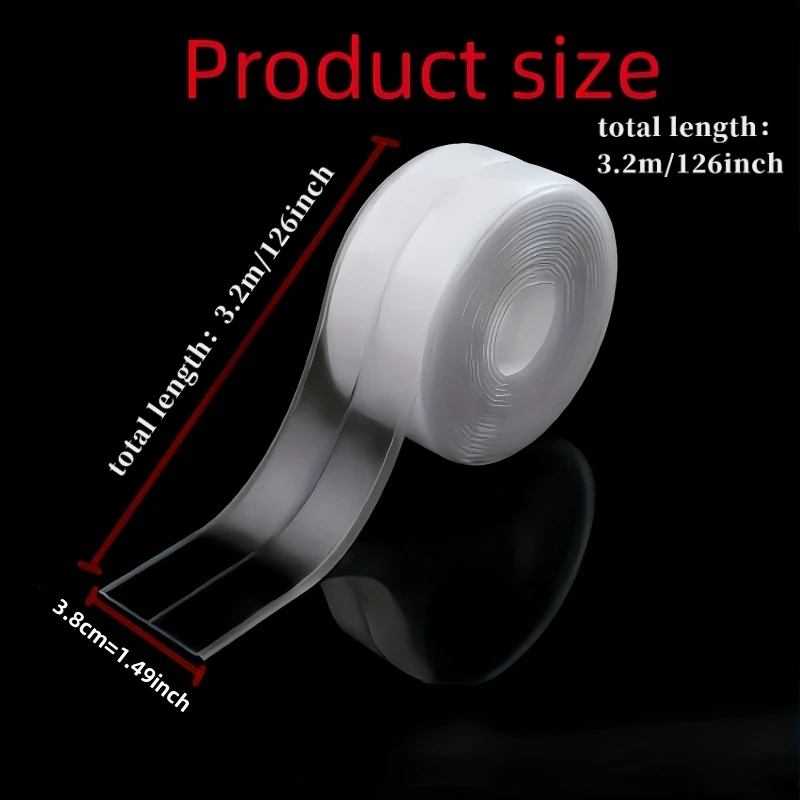 Bathroom Sealing Tape Self-adhesive Oil-Proof Kitchen Sink Caulk Seal Strip PVC Mold-proof Shower Wall Sticker for Toilet Corner