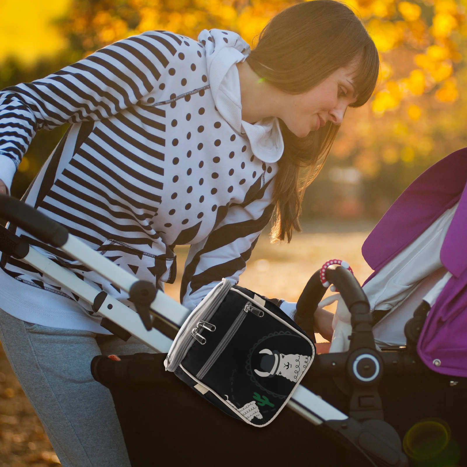 Stroller Organizer Multifunctional Hanging Bag Large Diaper Tote Baby Stroller Storage Waterproof Durable Pram Hooks