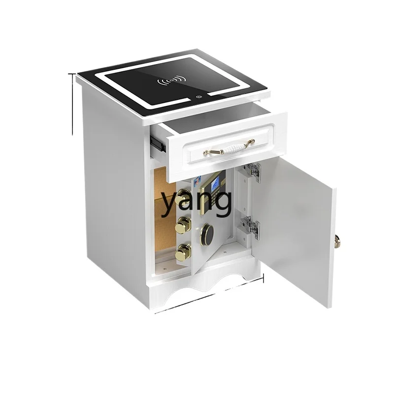 Yjq Bedside Table Safe Box Integrated Household Small Bedroom Intelligent Invisible Wall Fingerprint Anti-Theft Cable Charging