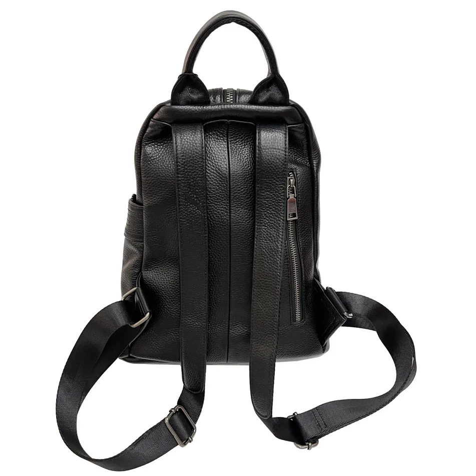 Anti-theft Real Cow Leather Backpack Black Women Genuine Leather Bagpack Multifunctional Ladies Tote or Shoulder Bag