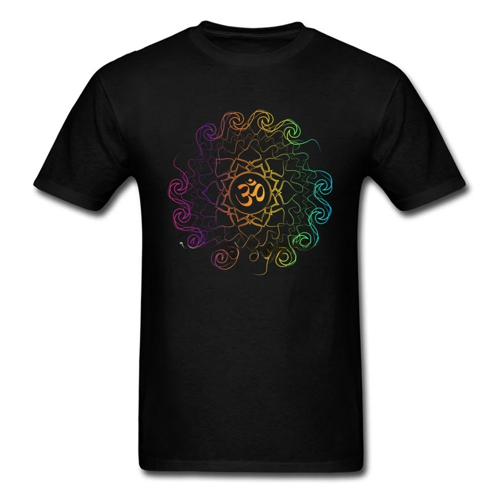 Geometric Muay Thai Clothing Adult Plus Size Black Tshirt Tops Special Custom Men shirts Colored Om Energy Mandala Art T Shirt