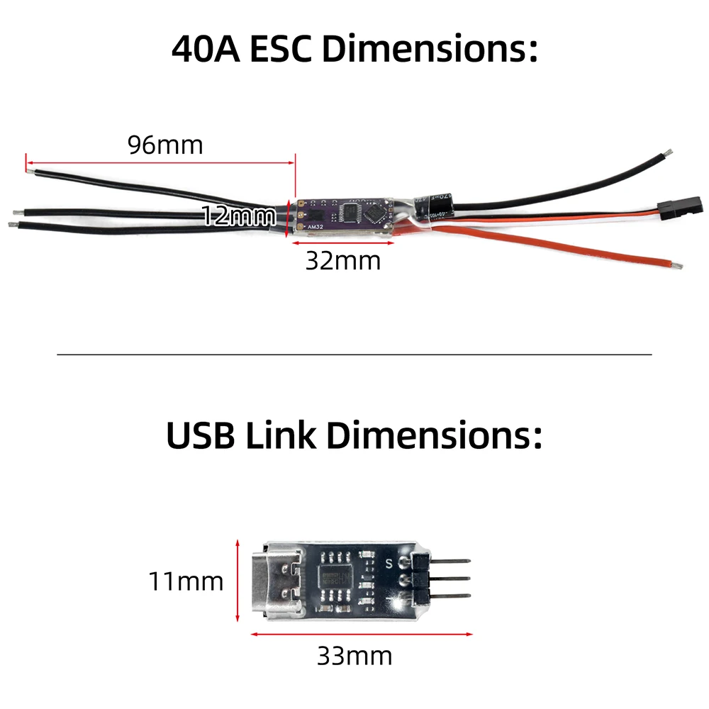 ​9IMOD AM32 Brushless ESC 80A 40A 30A Electronic Speed Controller Mini ESC USBLink for 1:10 1:18 1:24 RC Crawler Car Upgrades