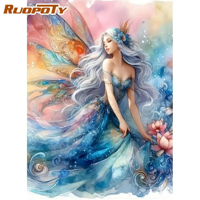 

RUOPOTY Fairy 5d Diamond Painting Diy Crafts Rhinestone Of Picture Character Interior Handmade Decorative Paintings