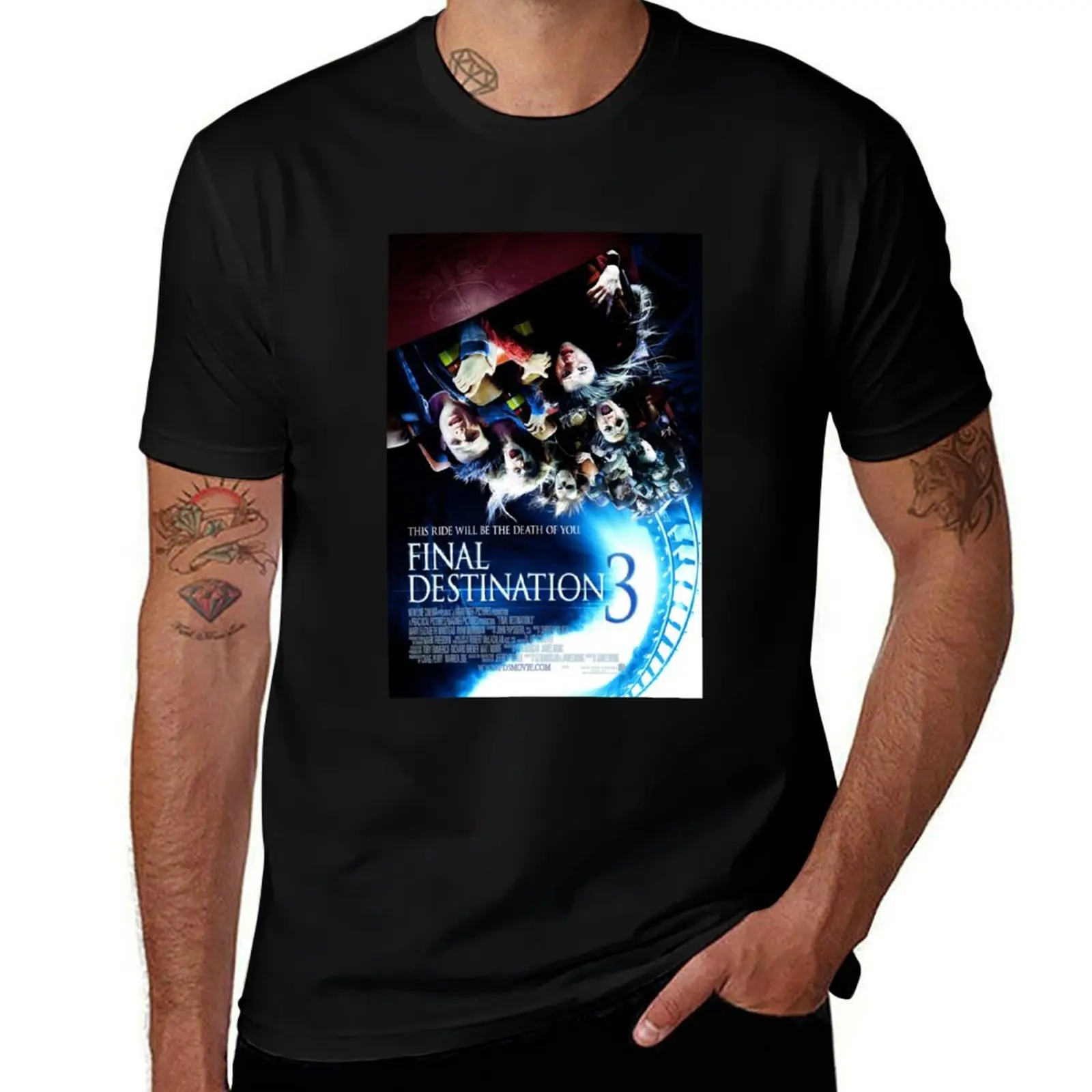 

Final Destination 3 Sticker T-Shirt t shirt personalised t shirts for man cotton man t shirt summer T-shirt