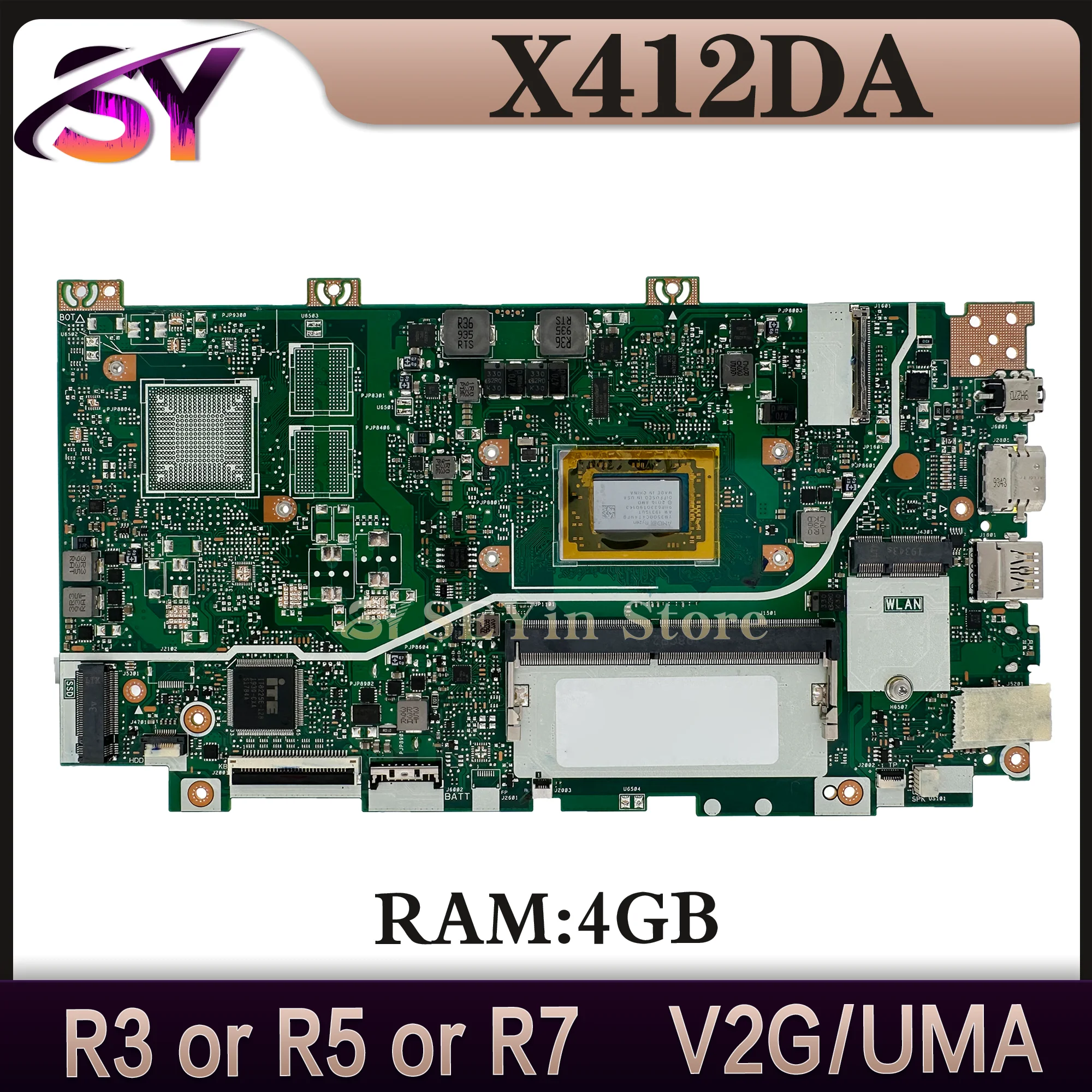 Mainboard X412DK R412DA F412DA A412DA A412DK F412DK X412DA Laptop Motherboard R3 R5 R7 4GB/RAM V2G/UMA Notebook MAIN BOARD