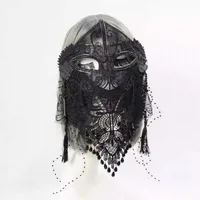 Beauty Mysterious-Masque intégral en voile de dentelle noire pour adultes, masque de danse de célébrité Internet, fête de chant d'anniversaire de vacances 2
