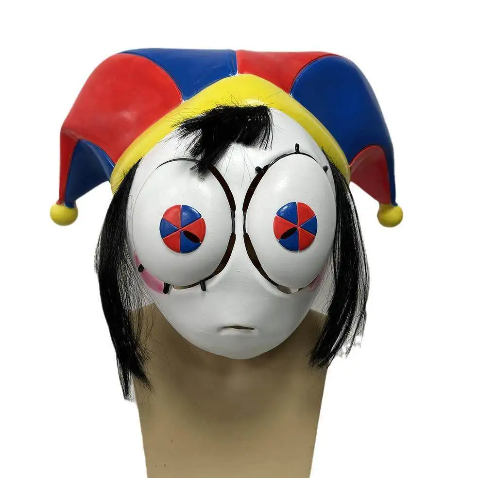 

Game The Amazing Digital Circus Pomni Clown Mask Hood Cosplay Props Halloween Carnival Cosplay Party Props Accessories
